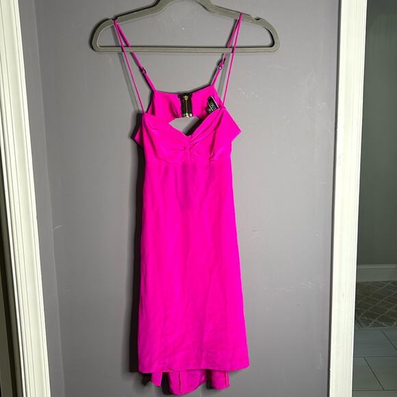 Boulee Hot Pink Slip Dress With Spaghetti Straps & Sweetheart Neck Size 0 - Picture 8 of 8
